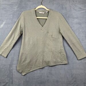 Soft Surroundings Asymmetrical V Neck Long Sleeve Tunic‎ Top Beige M